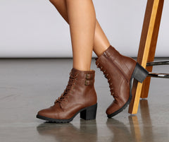 True To Me Faux Leather Booties Sai Feel