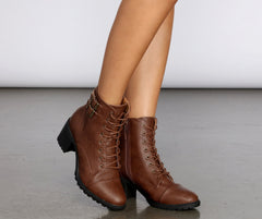 True To Me Faux Leather Booties Sai Feel