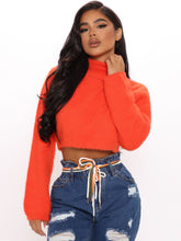 Turtleneck Drop Shoulder Crop Sweater Sai Feel