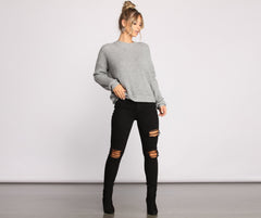 Twist and Stun Open Back Sweater Sai Feel