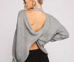 Twist and Stun Open Back Sweater Sai Feel