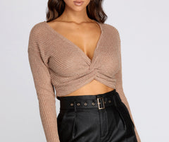 Twisted Style Knit Crop Top Sai Feel