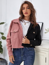 Two Tone Crop Corduroy Jacket Sai Feel