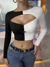 Two Tone Cut Out Crop Tee Sai Feel