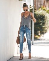 Ultimate High Rise Split Ankle Distressed Skinny Sai Feel