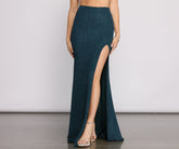 Under The Sea High Slit Glitter Maxi Skirt Sai Feel