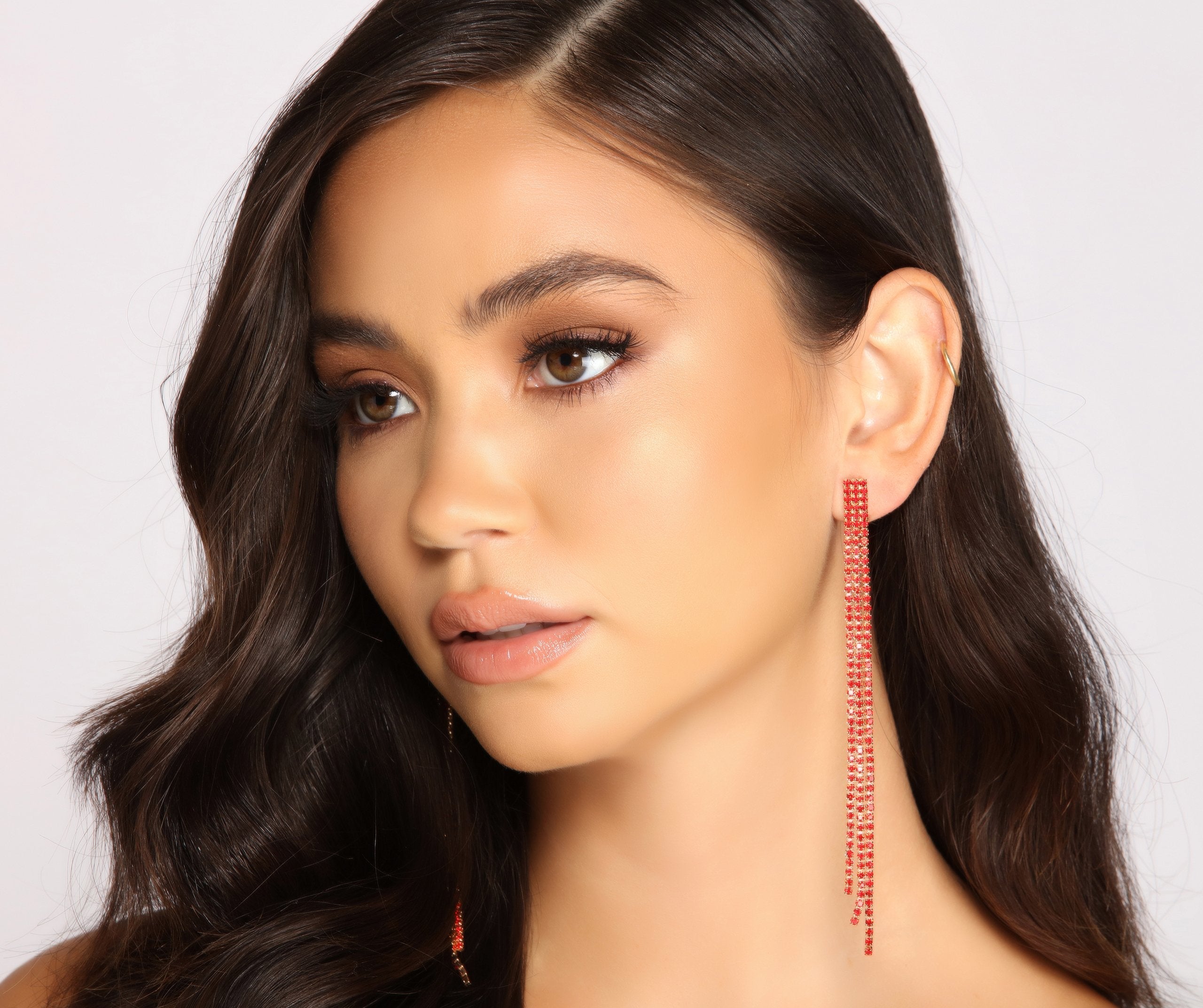 Up To No Good Rhinestone Fringe Earring Sai Feel
