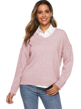 V Neck Drop Shoulder Sweater Without Shirt Sai Feel