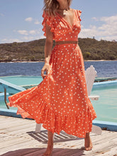 V-Neck Polka Dot Top & Ruffle Skirt Two Piece Set Sai Feel