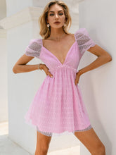 V Neck Short Sleeved Lace Dress Sai Feel