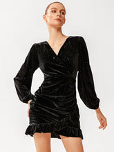 Velvet Rhinestone Glitter Bodycon Dress Sai Feel