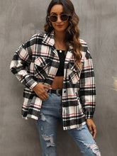 Vintage Plaid Drop Shoulder Flap Pockets Coat Sai Feel