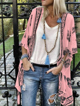 Vintage Print Mid Sleeve Cardigan Sai Feel