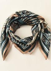 Vintage Print Satin Scarf Sai Feel