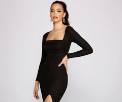 Viv Formal High Slit Glitter Dress Sai Feel