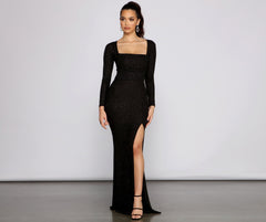Viv Formal High Slit Glitter Dress Sai Feel