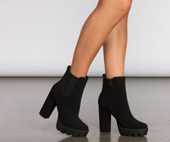Walk In The Park Lug Heeled Booties Sai Feel