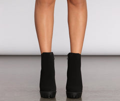 Walk In The Park Lug Heeled Booties Sai Feel