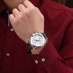 Stainless Steel Waterproof Chronograph (Dial 4.0cm)
