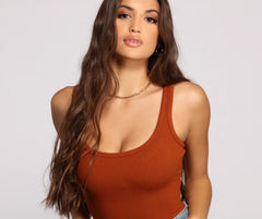 What's The Scoop Ribbed Tank Bodysuit Sai Feel