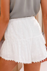 White Eyelet Lace Summer Shorts Sai Feel