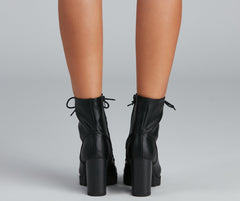 Wild Side Faux Leather Lug Boots Sai Feel