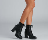 Wild Side Faux Leather Lug Boots Sai Feel