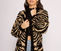 Wild Side Zebra Print Cardigan Sai Feel