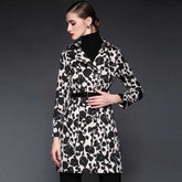 Windbreaker Lapel Black and White Coat Sai Feel