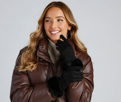 Winter Diva Faux Fur Cuff Gloves Sai Feel
