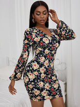 Woman Floral Patterns Pencil Short Bodycon Dresses Sai Feel