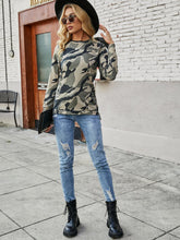 Women Camouflage Long-sleeved Short-length Sweater Pullover Sai Feel