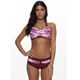 Women Halter Bikini Printed Two Pieces Split Bikini Set Beach Swimsuit Bathing Suit Swimwear tankini Sai Feel