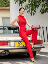 Women Jumpsuits Sleeveless Casual Overalls Loose Solid Color Wide Leg Pants Sai Feel