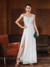 Women Lace Embroidered Backless Sexy Wedding Party Dress Sai Feel