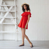 Women Lace Stitching Dress Off Shoulder Strapless Sexy Dress Neck Mini Dresses Sai Feel