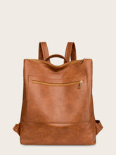 Women Large Capacity PU Leather Adjustable Strap Backpack Sai Feel