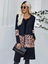 Women Leopard Splicing Colorblock Cardigan Sai Feel