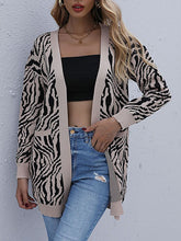 Women Loose Long Sleeve Leopard Design Cardigan Sweater Coat Tops Casual Outwear Sai Feel