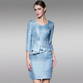 Women Office Three Quarters Sleeve Bodycon Blazer Work Business Formal Dress Party Dress Sai Feel