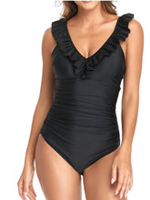 Women One Piece Ruffle Shoulder Swimming Suit Beachwear Sai Feel