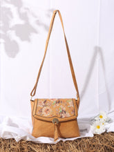 Women Retro Floral Printed Adjustable Strap Flap Shoulder Bag Sai Feel