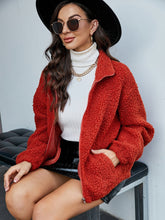 Women Solid Color Plush Coat Lapel Fleece Cardigan Long Sleeve Jacket Sai Feel