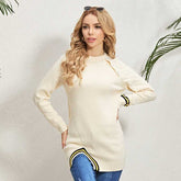 Women Sweater Tops Long Sleeve Crew Neck Solid Color Knitwear Pullovers Sai Feel
