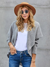 Women's Casual Loose Long Sleeve Coat Solid Color High-Low Hemline Open Front Cardigan Sai Feel