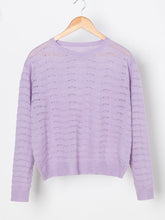 Women's Casual Sweaters Pure Color Hollow Out Long Sleeve Sweater Tops Sai Feel