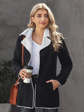 Women's Denim Casual Long Sleeve Stand Collar Button Down Sherpa Fleece Jacket Coat Outerwear Sai Feel