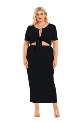 Women's Fashion Plus size Two pieces set Top and Skirt Sai Feel