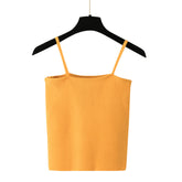 Women's French knit small halter vest bottom top Cami Sai Feel