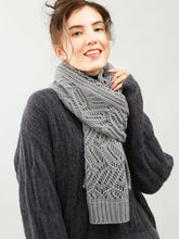 Women's Leaf design knit scarf Sai Feel